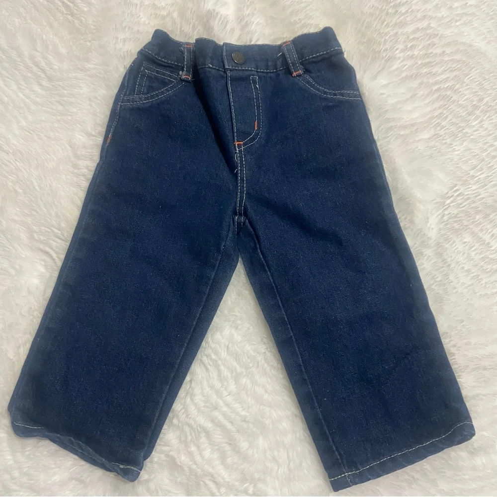 Vintage Carter's Watch the Wear Dark Blue Kids Jeans